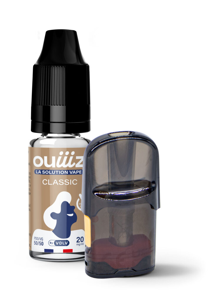Flacon et cartouche inclus dans le kit de recharge OUIIIZ Classic - 3x10ml