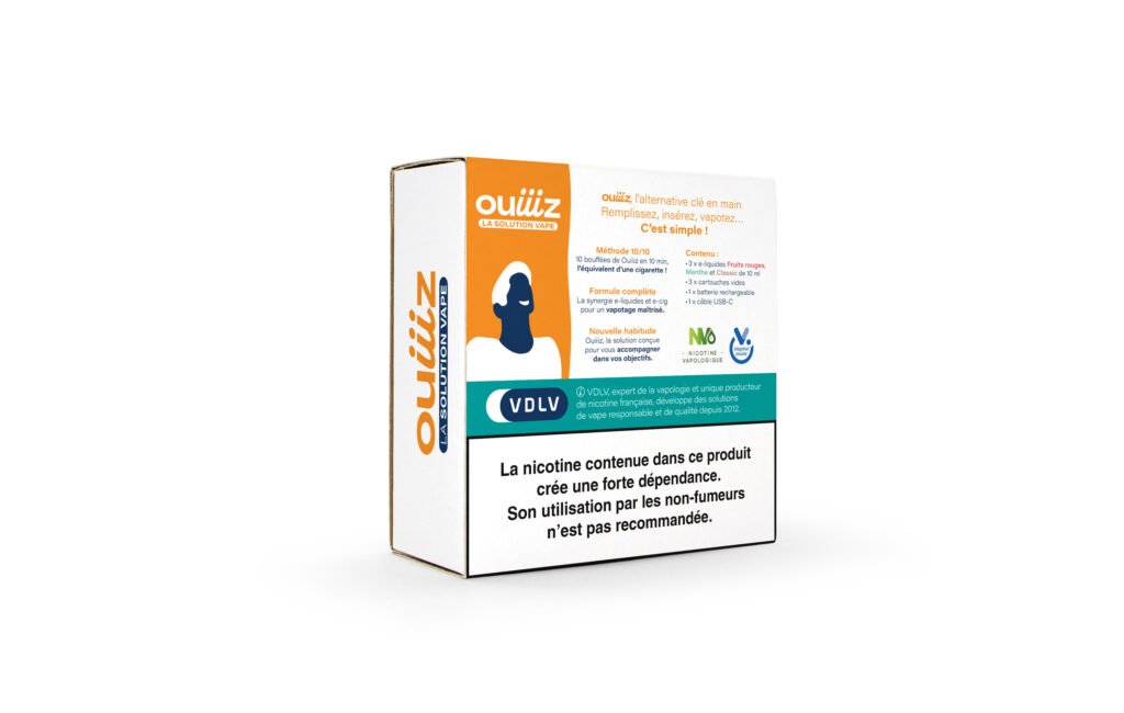 Kit de démarrage OUIIIZ moins de 15 cigarettes/jour de dos