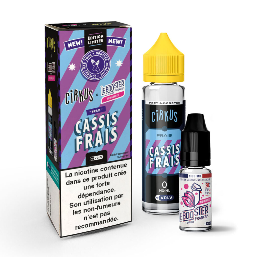 Édition limitée - Kit 1 PAB Cirkus Cassis frais + 1 booster sucrant Neosweet Le Booster Français