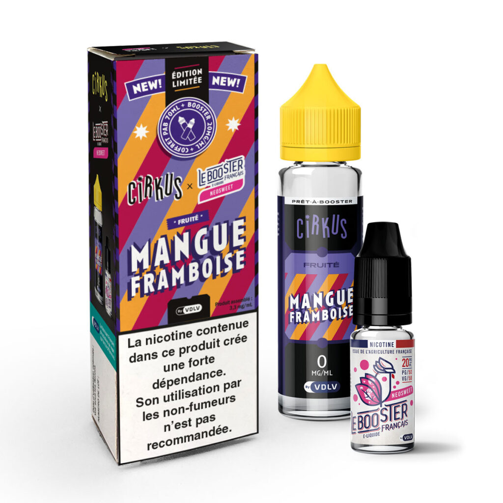 Edition limitée - Kit 1 PAB Cirkus Mangue Framboise + 1 booster sucrant Neosweet Le Booster Français